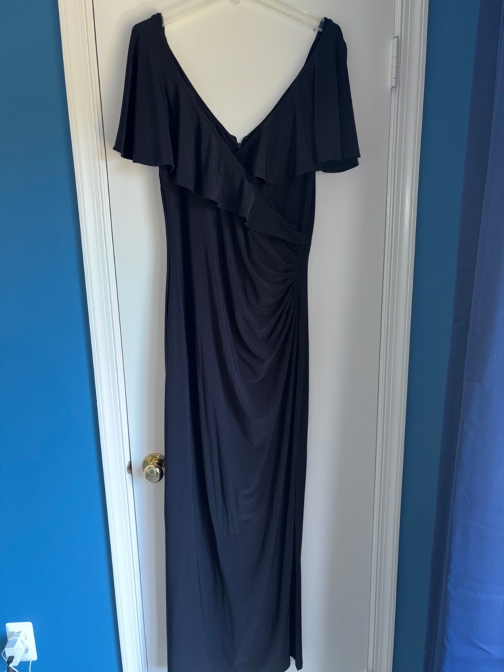 Lauren Ralph Lauren Black Ruffle Evening Dress